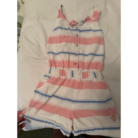 Sergent Major Other - Girls Sergent Major Romper Size 3ANS White Pink Blue Striped